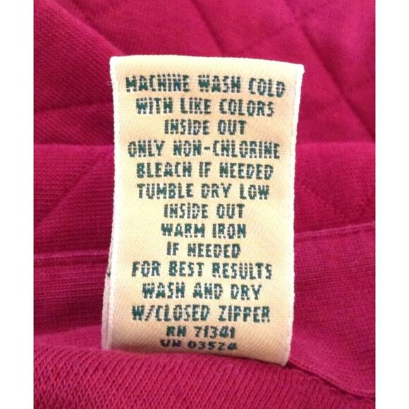 Vtg LL Bean Jacket Wn XS Red Full Zip Quilted Pocket Cozy Preppy Academia Y2K - Picture 10 of 10